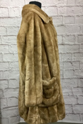 Vintage Grandella Women 16 Faux Fur Leather Long Coat - Picture 4 of 11
