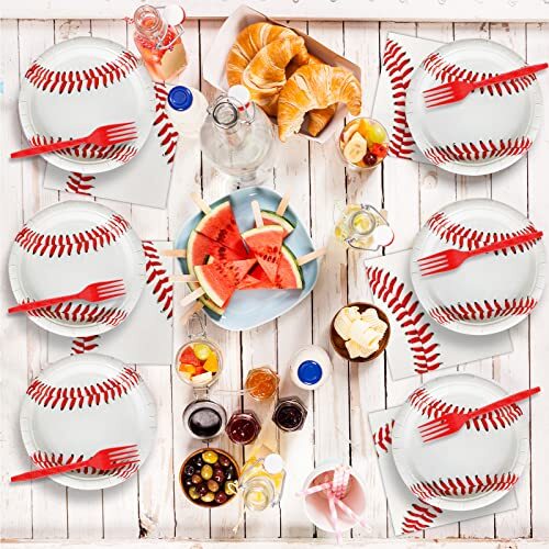 50 Pcs Napkins Paper Birthday Party Decorations Supplies Sports Baseball - Picture 4 of 7