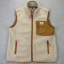 Penfield Womens  Deep Pile Fleece Vest Jacket size XL Oatmeal Sherpa Retro