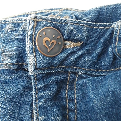 Justice Blue Denim Girls Kids Denim Jeans Size 10 Cuffed Mid Rise - Picture 4 of 9
