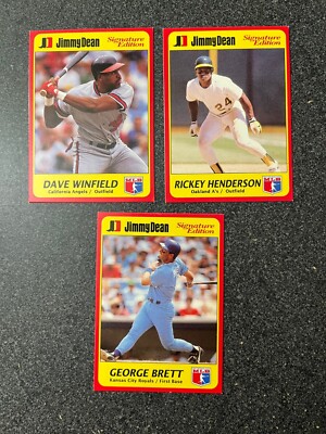 1991 Jimmy Dean Signature Edition - Winfield 22 / Henderson 17 / Brett 12