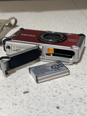 PENTAX Optio W80 Digital Compact Camera (red) + Battery | eBay
