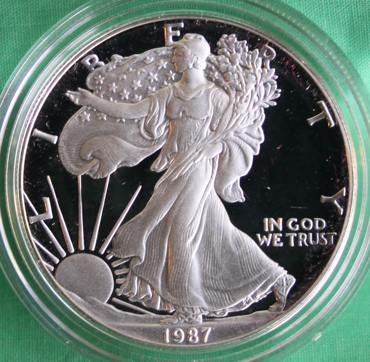 1987 S AMERICAN SILVER EAGLE PROOF DOLLAR US Mint ASE Coin with