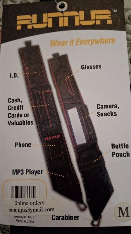 RUNNUR Purple Sling Pocket  Hands-Free Cross-Body Multi-Pocket Reflector NWT - Image 3 of 4