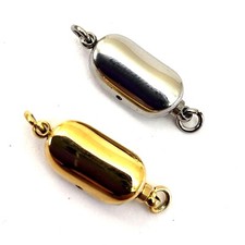 304 Stainless Steel Pea Bean Box Clasps Solid Silver Connector Gold Link 15mm