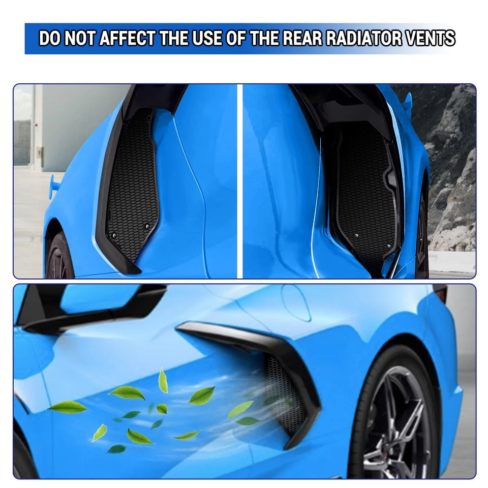 Side Intake Mesh Grille Insert Guard For Corvette C8 2020-2024 Filler Screen US - Image 3 of 4