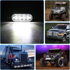 Lampeggiante Strobo 4 LED 8W 12-24V Bianco 6000K Ambulanza Soccorso Visibilità