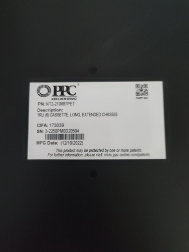 PPC NT2-210687PET Extended Chassis Fiber Patch Panel 1RU (6) Cassette - Picture 3 of 6