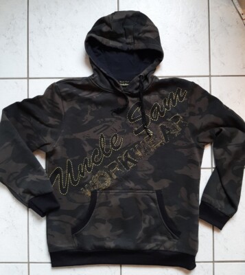 Sweatshirt von Uncle Sam * graubraun * Gr. L  * Workwear * Frontprint