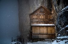 Landscape nature winter snow mountains house switzerland Custom Gaming Mat Desk