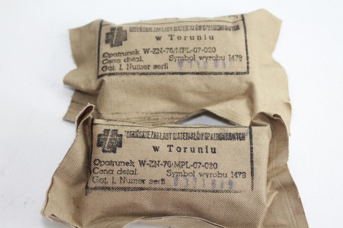 2X Original Militär Verbandpäckchen Verband Bandage Polnische Armee - Bild 3 von 3