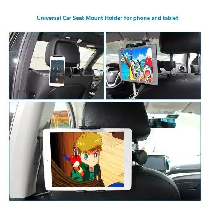 Headrest Mount Car Tablet Holder 360 Adjustable Backseat For All Tablets Phones - Image 4 of 4