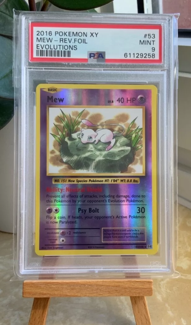 Pokemon PSA 9 MINT Mew 3rd Place League Challenge Promo 53/108 Evolutions  S#5104