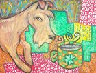 Irish Terrier Coffee Humor Art Print Signed by Artist Ksams 8x10 Dog Collectible