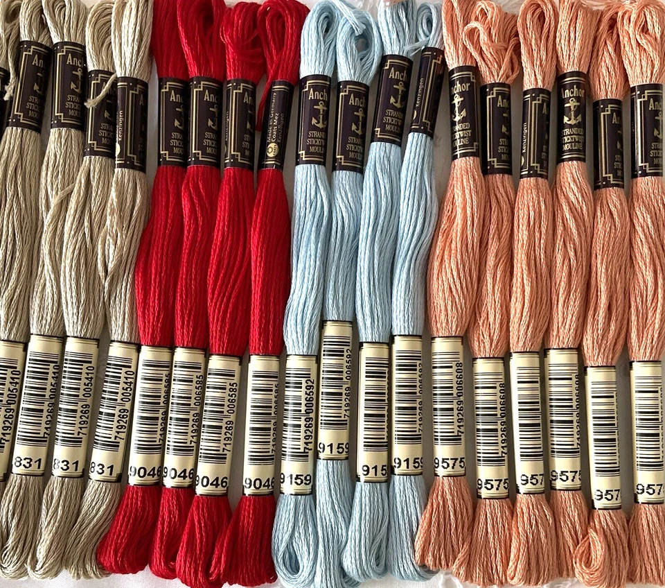 Anchor Stranded Sticktwist Mouline Cotton Floss Lot of 22 Asst Series 830 & 9000 - Image 4 of 4