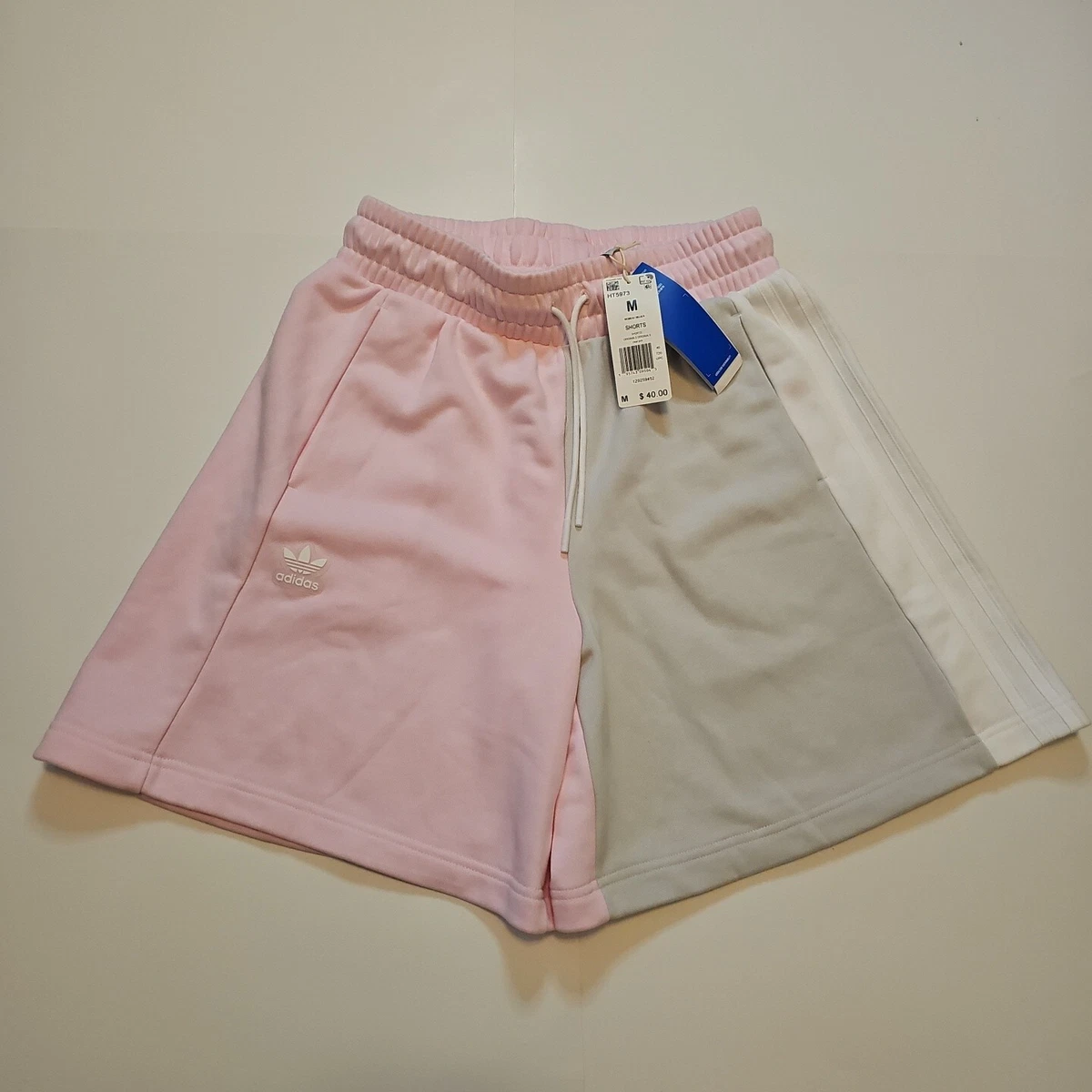 NWT Adidas Originals Colorblock Shorts Pink Gray HT5973 Women's Medium New  W/Tag