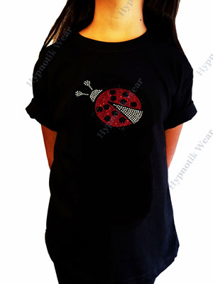 Girls Rhinestone T-Shirt '' Lady Bug '' Size 3 to 14 Available