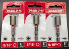 NEW DIABLO 3 Pc. Magnetic Nut Setter 5/16" X 1-7/8" long-F. Ship
