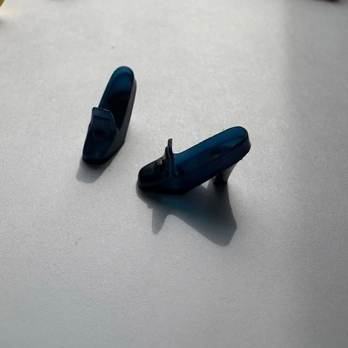 Vintage Barbie Doll Navy Pilgrim Heels Shoes Korea SHOWS NO WEAR