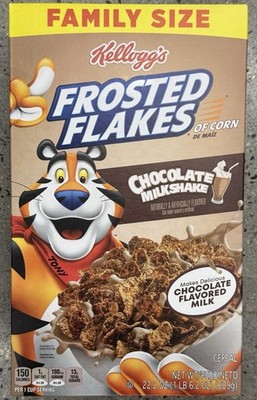 BRAND NEW KELLOGS FAMILY SIZE FROSTED FLAKES CHOCOLATE MILKSHAKE 1 LB 6.2 OZ BUY