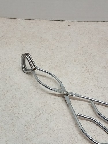 Vintage EKCO USA 8” Stainless Steel Scissor Tongs Hot Dog Grippers WEAR - 第 3/3 張圖片