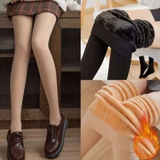 Thicken Plush Women Pantyhose Fleece Lined Thermal Tights Panty Hose Stockings