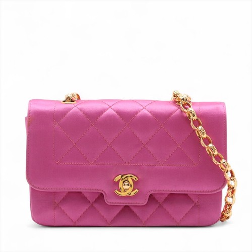 CHANEL Matelasse Satin Single Flap Single Chain Bag Purple Gold Hardware from Ja