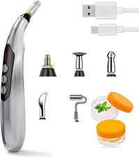 Acupuncture Pen 5-in-1 Meridian Energy Pain Relief USB Rechargeable with 3