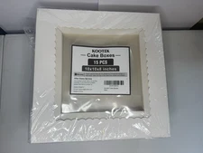 15pcs Cake Boxes, 10x10x8 Inches Tall Cake Box with Window, White Bakery Boxe...