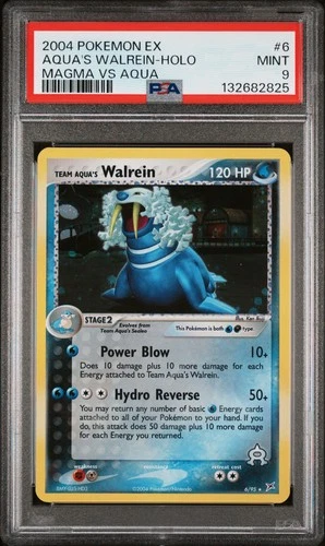 2004 POKEMON EX TEAM MAGMA VS TEAM AQUA #6 TEAM AQUA'S WALREIN-HOLO PSA 9