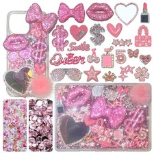 Junk Case Charms set Pink Theme Phone Case DIY Accessory kit mixed