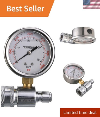 #ad Pressure Washer Gauge Kit 3 8 Inch Quick Connect 6000 PSI $31.10
