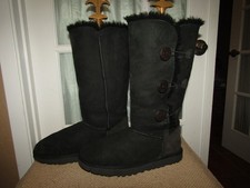Ugg Australia Women's Boots Black 1873 Model 3 Button Size 8