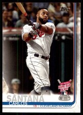 Carlos Santana 2019 Topps Update #US298 Indians MLB READ FREE SHIP AutographDen