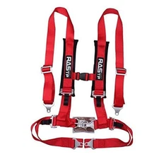  4 Point Safety Harness Set with Ultra Comfort Heavy Duty Shoulder Red