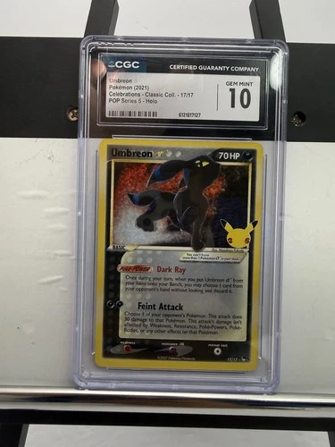 CGC 10 Umbreon Celebrations 17/17 Classic Collection Pokemon Card Gold Star 2021