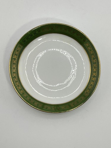 Vintage MZ Austria Imperial China Plate Green Greek Key Gold Rim Saucer - Picture 5 of 6