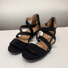 Abella True Comfort Lapis Black Platform Sandal Size 7M