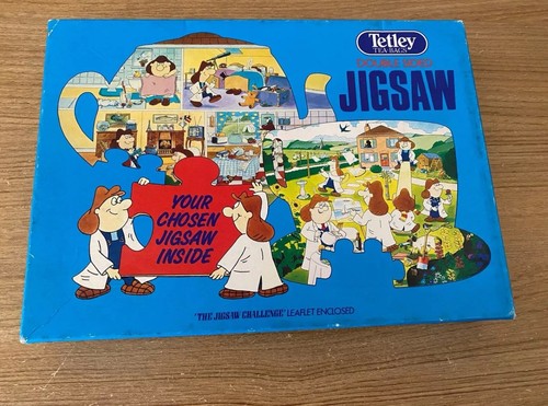 NEW VINTAGE 1989 TETLEY TEA BAGS DOUBLE SIDED PROMO COMPETITION JIGSAW PUZZLE