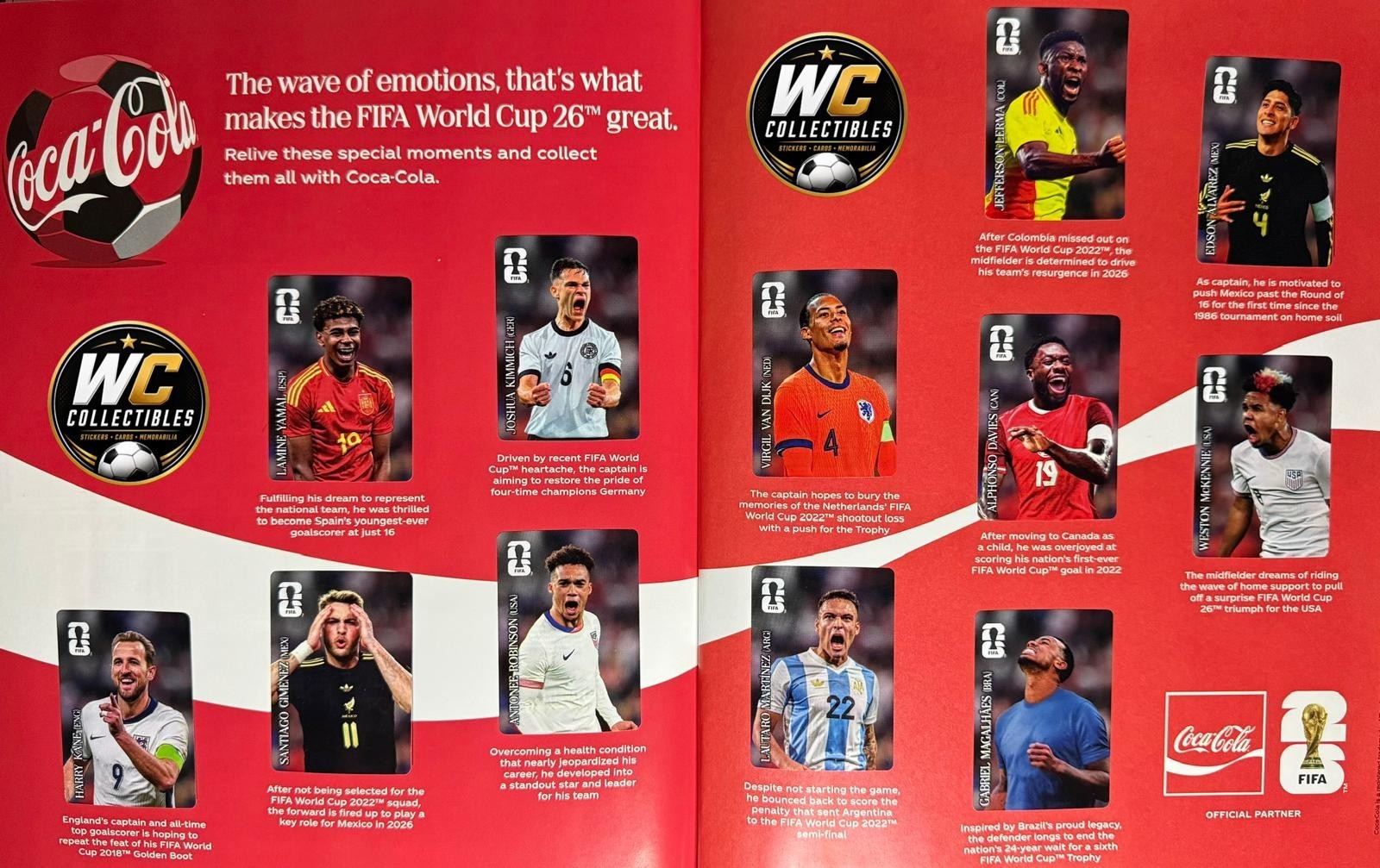 Panini FIFA World Cup 2026 Coca-Cola Special Stickers – Pick Your Player