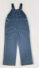 Dickies Mens 48x32 Blue Denim Carpenter Bib Overalls Hammer Loop Cotton Read