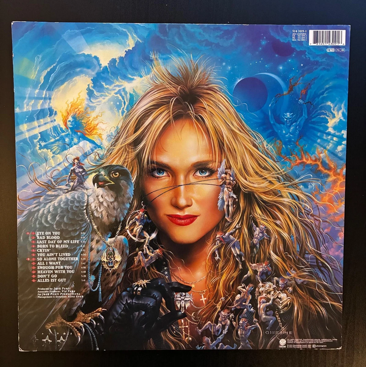 DORO Angels Never Die LP 1993 GERMANY PICTURE DISC Lita Ford WARLOCK Rare!