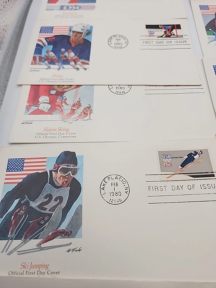 Vintage First Day Of Issue Cover Olympics 1980 USA Sports Envelope Lot Of 12 - Image 3 of 4