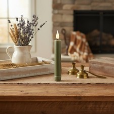 Primitive 6.25 Sage Green LED Taper Candle w/...