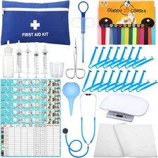 Newtay 62 Pcs Puppy Kitten Whelping Kit Include 4 Puppy Feeding Tube 6 Charts