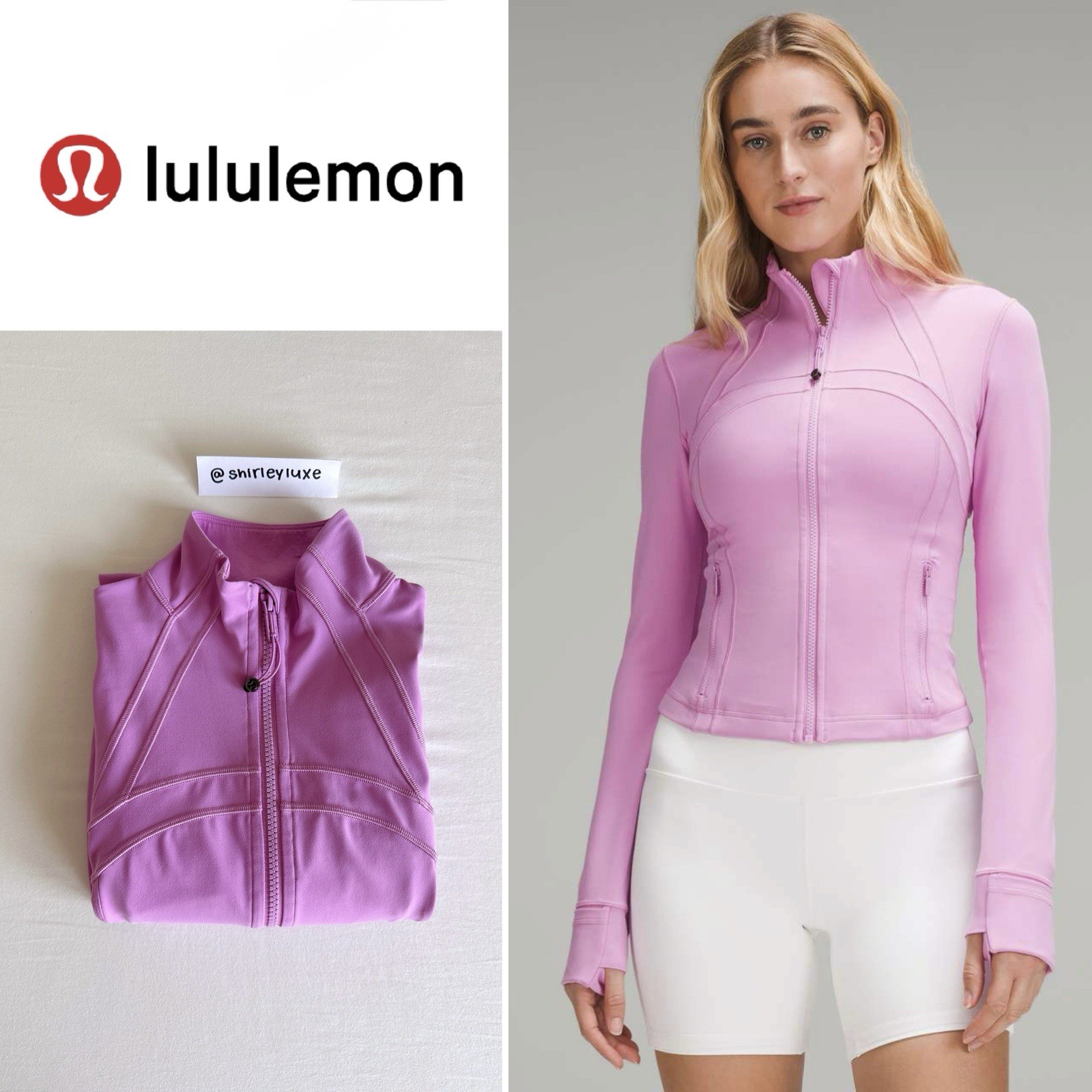 Lululemon Define Cropped Jacket in Nulu Dahlia Mauve Size 6