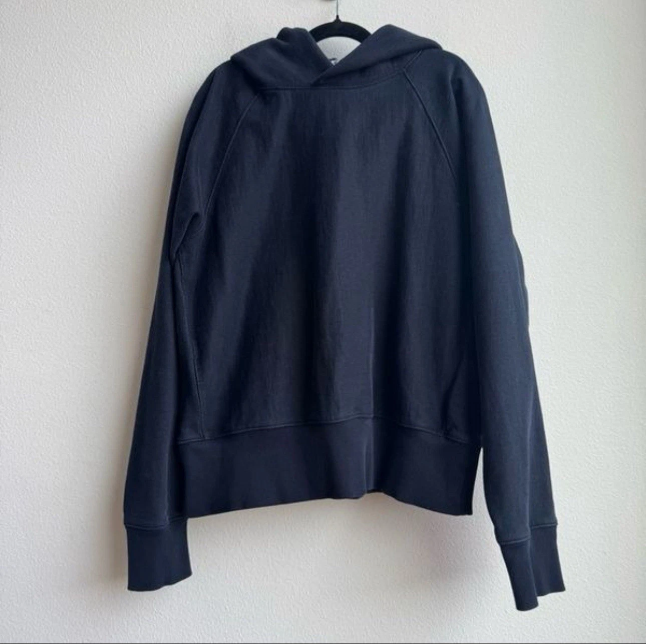 Thakoon Thick 100% cotton Hoodie Solid Navy Blue Size Medium Luxury Unisex