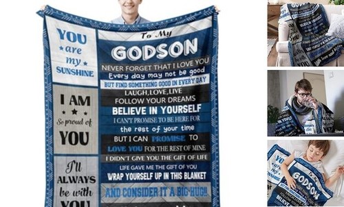 Godson Gifts from Godmother Godfather Godparents, to My God Son Blanket,