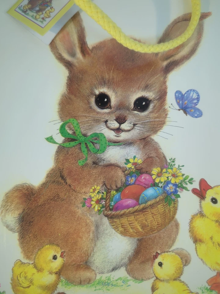 Винтажные подарочные пакеты Potourri пасхальный/весенний кролик и цыплята, набор из 2 - Изображение 3 из 4