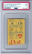 1971 NBA ECSF Pete Maravich 1ST Playoff Win 17 PTS Rookie Season Ticket Stub PSA